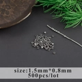 500pcs of 1.5x0.8mm silver plated anti-slip position beads for DIY jewelry making - 1.5mmx0.8mm Silver Spacer Bead (M106701)
