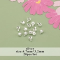 Cuentas espaciadoras plateadas DIY 4,7mm x 3,2mm para pulseras en pack de 20 unidades - Estilo (09) / 20 Piezas (4.7x3.2mm) / Plateado