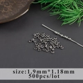 Bright silver anti-slip moon beads for DIY jewelry making, 500pcs pack in 1.9mm size - 1.9mmx1.18mm Silver Spacer Bead (M106702)