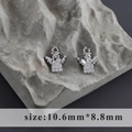 Rhodium plated angel pendant charms with cubic zirconia stones size 10.6mm by 8.8mm - Angel Style (M100317)