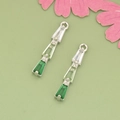 18K gold plated silver pendant with gradient green trapezoid zircons and ring - Green Gradient Ladder Silver Base (MH3004B)