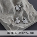Rhodium plated bee pendant with zircons for jewelry making, size 10.1mm x 9.7mm - Bee Style (M100318)