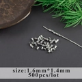 500 pieces of 1.6mm silver plated copper crimp beads for DIY jewelry making - 1.6mmx1.4mm Silver Crimp Bead (M106704)