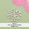 200 pezzi perline distanziatrici placcate oro 18k 2,7x2,9mm per creazione gioielli fai da te - Stile(01)
