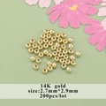 Set di 200 perline distanziatrici cave placcate oro 14K da 2,7mm per gioielli DIY - Stile (03)