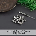 Bright silver round DIY jewelry beads with smooth metallic finish 4.3mm size 20pcs lot - 4.3mmx3mm Silver Cylinder Bead (M106705)