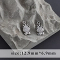 Sparkling silver frog pendant with crown and pavé zircon stones, size 12.9mm x 6.9mm - Frog Style (M100321)