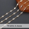 Χρυσή αλυσίδα ζιργκόν marquise 4,6 mm για κατασκευή DIY βραχιολιών και κολιέ κοσμημάτων - Στυλ Ζιρκόνια Marquise (C20904) / Πλάτος 4,6 mm