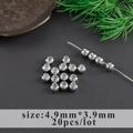 Silver non-slip positioning beads for DIY jewelry making, 4.9mm size, 20 pieces set - 4.9mmx3.9mm Silver Silicone Positioning Bead (M106707)