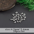 Silver textured 4.3mm crimp covers for DIY jewelry making 20pcs lot accessories - 4.3mmx3.6mm Silver Frosted Crimp Cover (M106708)