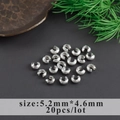 20pcs of 5.2mm silver-plated frosted half-moon crimp beads for DIY jewelry making - 5.2mmx4.6mm Silver Frosted Crimp Cover (M106709)