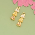 18K gold plated pendant with gradient yellow triangle zircons for DIY jewelry making - Champagne Gradient Triangle Gold Base (MH3008A)