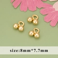 Minimalistische 18K vergoldete Doppelperlenanhänger für DIY-Schmuck 8mm x 7,7mm - Doppelkugelform (MH3406A)