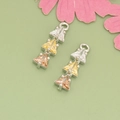 18K gold plated triangle pendant with gradient zircon stones for DIY jewelry making - Champagne Gradient Triangle Silver Base (MH3008B)