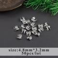 50pcs of 4.8mm silver plating moon crimp beads for DIY jewelry making accessories - 4.8mmx3.2mm Silver Cord End (M106712)