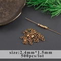 500pcs gold plated copper positioning beads 2.4x1.5mm for DIY jewelry making - 2.4mmx1.5mm Gold Spacer Bead (M106715)