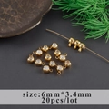 Golden 18K plated anti-slip crescent beads for jewelry making, 6mm x 3.4mm, 20pcs set - 6mmx3.4mm Gold Non-slip Bead with Loop (M106718)