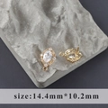 Λεπτομέρεια από επιχρυσωμένο σκουλαρίκι 18k αστέρι λουλούδι με μέγεθος 14,4mm επί 10,2mm - Στυλ Οβάλ Διάτρητη Δαντέλα (M109301)