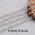 Silver O-link chain material with spiral texture for jewelry making, 0.6cm width - Silver-tone Spiral Oval Chain (C14604 [1 Meter])