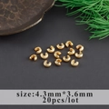 20pcs of 4.3mm gold plated crescent crimp beads for DIY jewelry making accessories - 4.3mmx3.6mm Gold Frosted Crimp Cover (M106720)