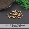 20pcs golden crescent crimp beads with textured finish, 5.2x4.6mm DIY jewelry components - 5.2mmx4.6mm Gold Frosted Crimp Cover (M106721)