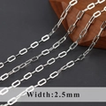 Polished silver paperclip chain DIY materials with 2.5mm width and metallic finish - 2.5 Silver (C20101)