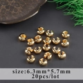 6.3mm gold-plated crescent crimp beads for jewelry making, pack of 20 pieces - 6.3mmx5.7mm Gold Crimp Cover (M106723)