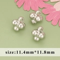 Silberne Perle in Cluster-Form mit 18K-Vergoldung für DIY-Schmuckherstellung - Cluster-Perlenstil (MH3407B)