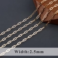 Vergoldete 18k 2,5mm Büroklammer-Kette für DIY minimalistischen handgemachten Schmuck - 2.5 Gold (C20107)