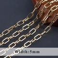 5mm 18k vergoldete Büroklammer-Kette für DIY-Schmuckherstellung und Halskettenzubehör - 5.0 Gold (C20110)
