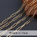 18k vergoldete Büroklammer-Kette 4,7mm Breite für DIY Schmuckherstellung - 4.7 Gold (C20111)