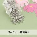 Details von 400 Stück 0,7x4mm rhodinierte Biegeringe für DIY-Schmuckherstellung - 0.7x4mm (20g)