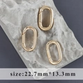 Chiusure a moschettone ovale placcate oro 18k su pietra grigia, misura 22.7x13.3mm - Stile Ovale Medio Oro (M110908)