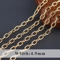 Minimalistische 18k vergoldete Doppel-O-Kette für DIY-Schmuck, 4,9 mm Breite - 4.9 Gold (C20112)