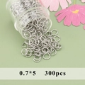 Nahaufnahme von 0,7x5mm rhodium-Biegeringe für Schmuckherstellung, 300 Stück - 0.7x5mm (20g)