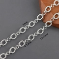 Detailed view of silver twisted link chain with precise size measurements in mm - Bright Silver Twisted Spiral Round Link Style (C25703)