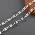 Vue détaillée des chaînes de bijoux rhodiées de 6,2 mm et 6,5 mm pour création manuelle - Style Rectangulaire Décor Quadrillage Argent Brillant (C25705)