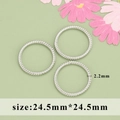 Rhodium plated minimalist spiral twisted rings for DIY jewelry, size 24.5mm x 2.2mm - Twisted Rope Pattern (M109709) / 20 Pieces/Pack (24.5mm) / Silver (Rhodium Plated)