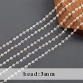 Handmade 18k gold plated jewelry chain with 3mm faceted clear crystal beads - Transparent Faceted Round Bead Standard Style(C22106)