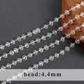 DIY handmade 18k gold plated jewelry chain with 4.4mm faceted transparent crystal beads - Large Faceted Round Bead Luxurious Style(C22108)