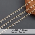 18k gold plated irregular crystal bead chain with 5.8mm width for DIY jewelry making - Wide Special Chain Bead Hanging Style(C22110)