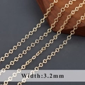 DIY 18k gold plated cross chain jewelry accessory with 3.2mm textured round links - 3.2mm / Textured Round Style (C22703)
