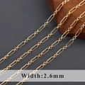 18k gold plated 2.6mm width paperclip chain for DIY jewelry making and link necklaces - 2.6mm / Minimalist Paperclip Style (C22709)