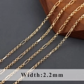 2.2mm 18k gold plated stainless steel O-shaped cross chain with paperclip link design - 2.2mm / Figaro Paperclip Style (C22708)