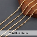 2.8mm 18k gold plated stainless steel bead chain for DIY jewelry making material - 2.8mm / Metal Bead Style (C22711)