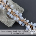 Colgante para pendientes de piedra natural azul chapado en oro 18k con cuentas - Estilo Ágata de Encaje Azul (M98703) / 10cm