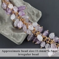 Colgante borla amatista chapado oro 18k con cadena de cuentas y piedras naturales - Estilo Amatista (M98704) / 10cm