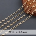 Vergoldete 3,7mm Büroklammer-Kette für DIY-Schmuckherstellung und Bastelbedarf - Breiter Büroklammer-Stil (C22712)