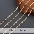Minimalistische 18k vergoldete 2,1mm Büroklammerkette für DIY Schmuckherstellung Material - Feiner Büroklammer-Stil (C22706)