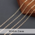 2mm 18k vergoldete strukturierte Kreuzkette für DIY-Schmuckherstellung Zubehör - Geprägter Feinketten-Stil (C22701)
